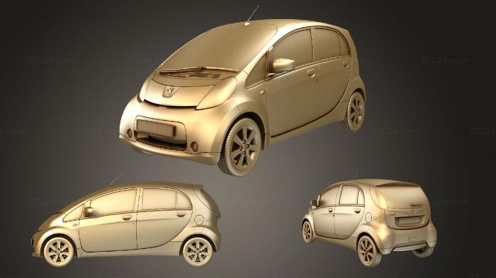 Автомобили и транспорт (Пежо иОн 2011, CARS_2999) 3D модель для ЧПУ станка